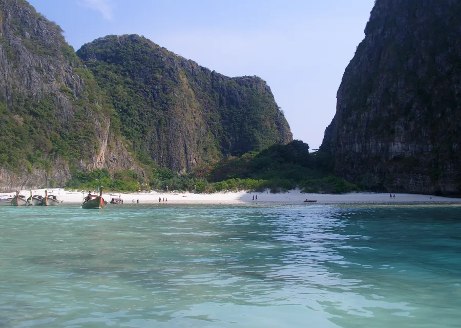 Maya Bay beach and cliffs