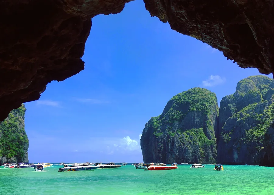 Phi Phi island scenery from the water